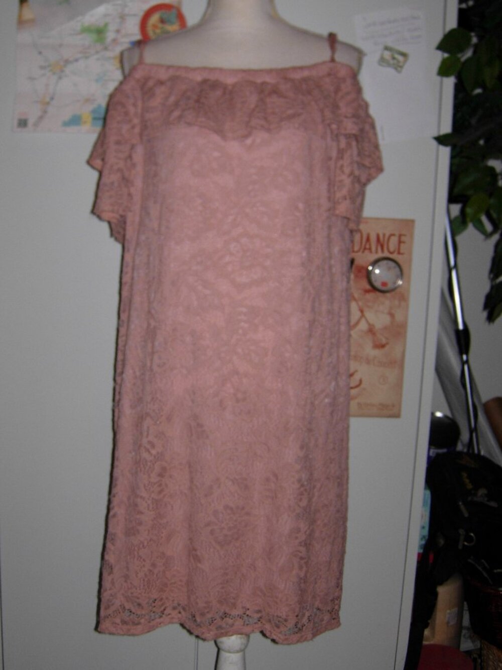City Studio Pink Lace Off Shoulder Dress 2X